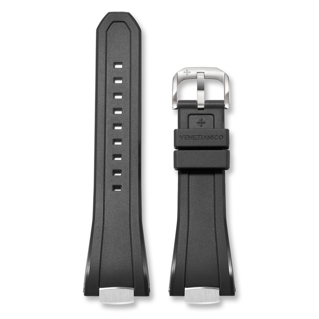 Venezianico Integrated black rubber strap for Arsenale 40
