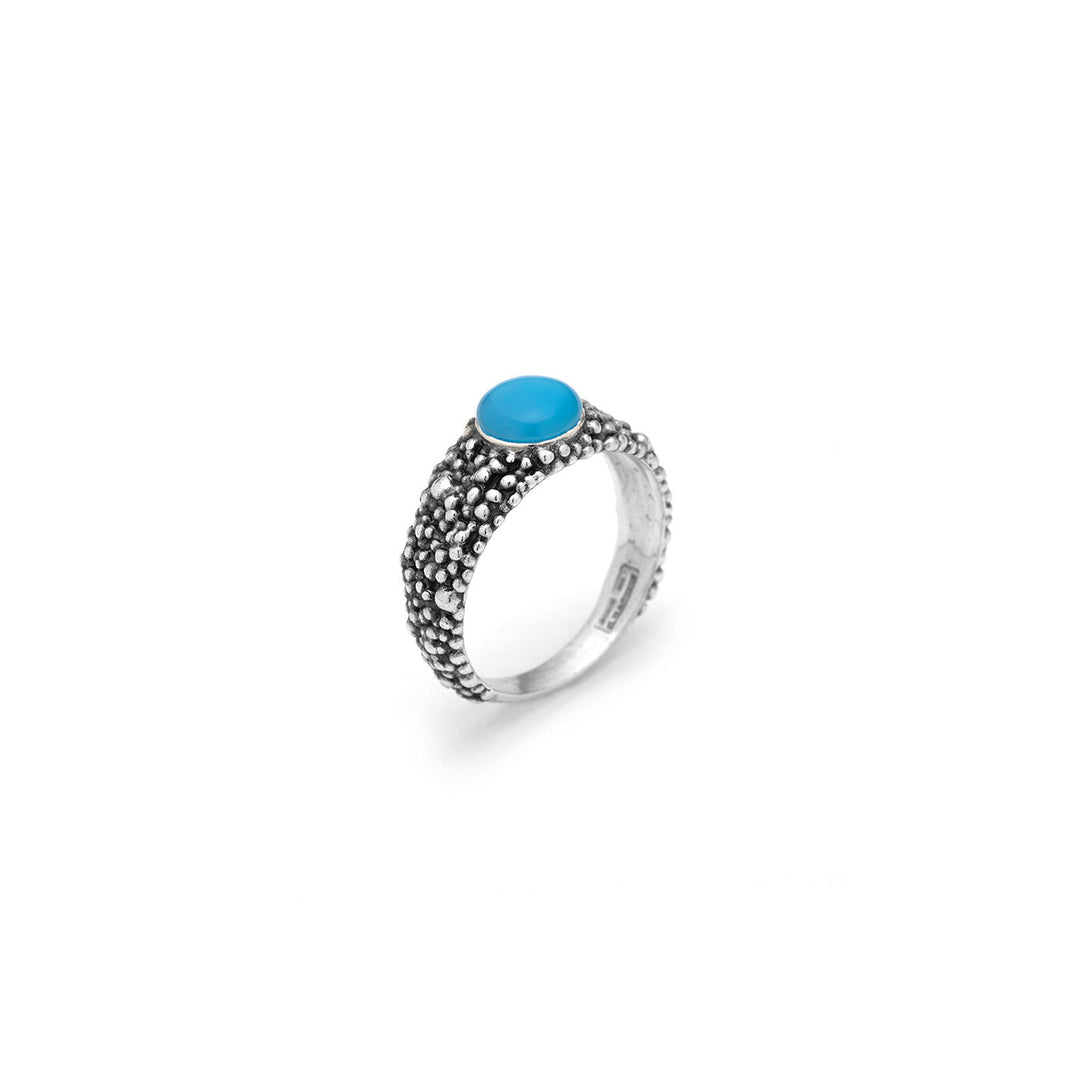 Giovanni Raspini Perlage Ring Blauwe Agaat 11800
