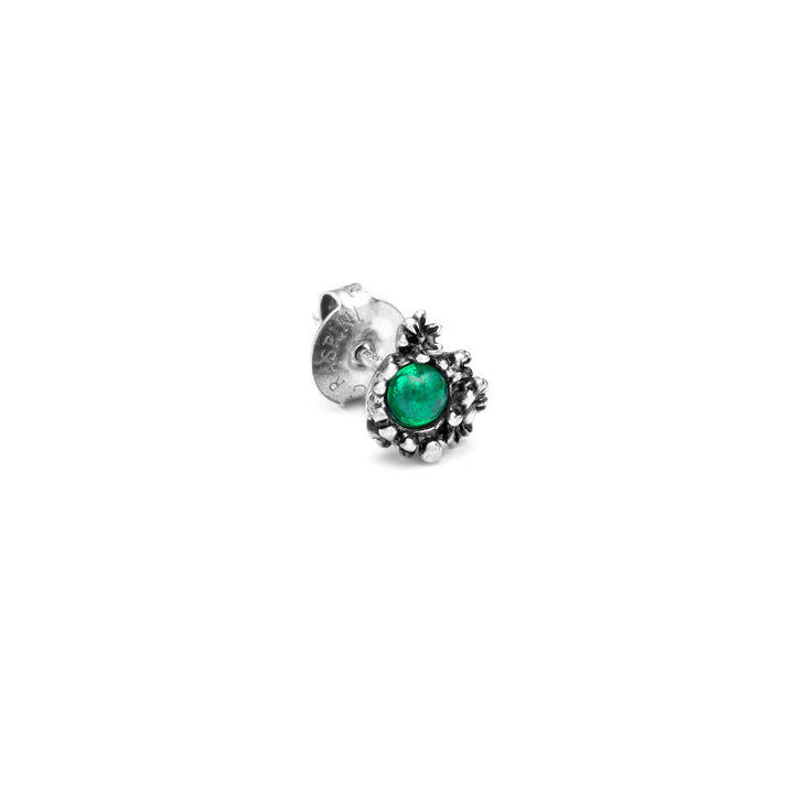 Giovanni Raspini mini garden daisies earrings Earrings in 925 Silver, green agate and tourmalinated quartz 11821/1