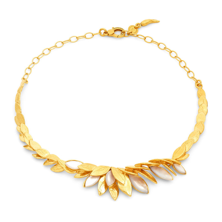 Giovanni Raspini huid parelmoer ketting Ketting in 925 verzilverd 18 kt goud en parelmoer 12518
