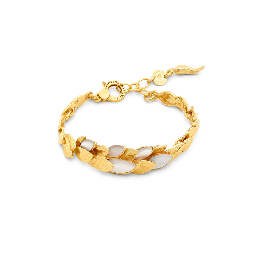 Giovanni Raspini Perlmutt-Haut-Armband, 18 kt vergoldetes 925er Silber und Perlmutt-Armband 12524