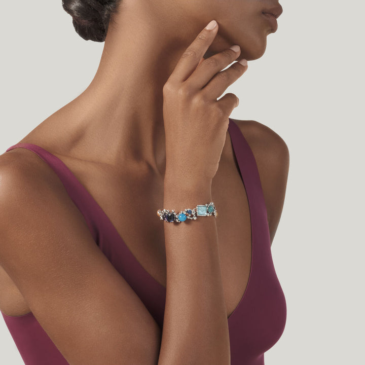Giovanni Raspini Cocktail-Armband Armband aus 925er Silber, Natursteine, Edelsteine und Perlen 12531