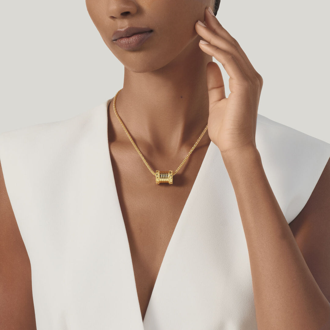 Giovanni Raspini small tubigas croco necklace 18 kt gold plated 925 silver necklace 12541