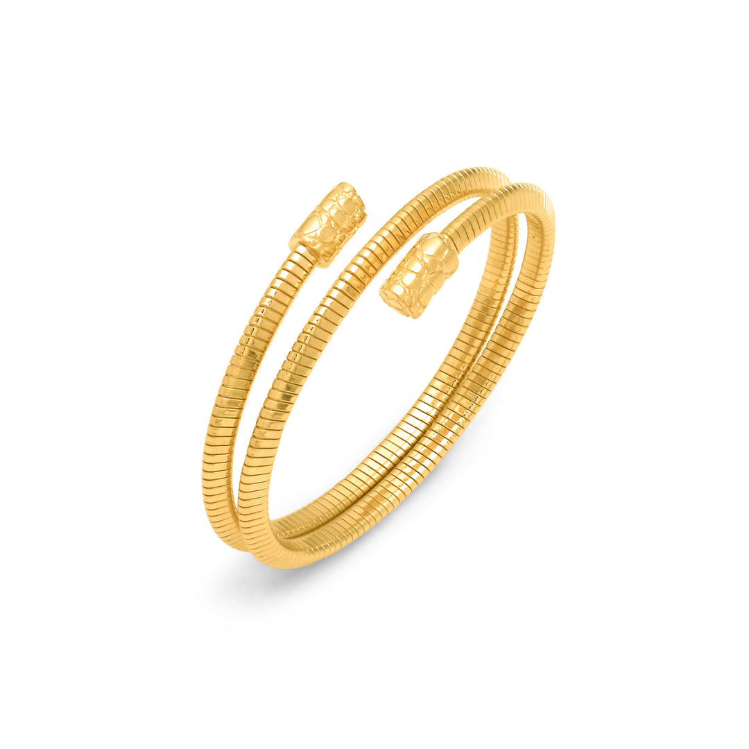 Giovanni Raspini small double croco tubegas bracelet 18 kt gold plated 925 silver bracelet 12546