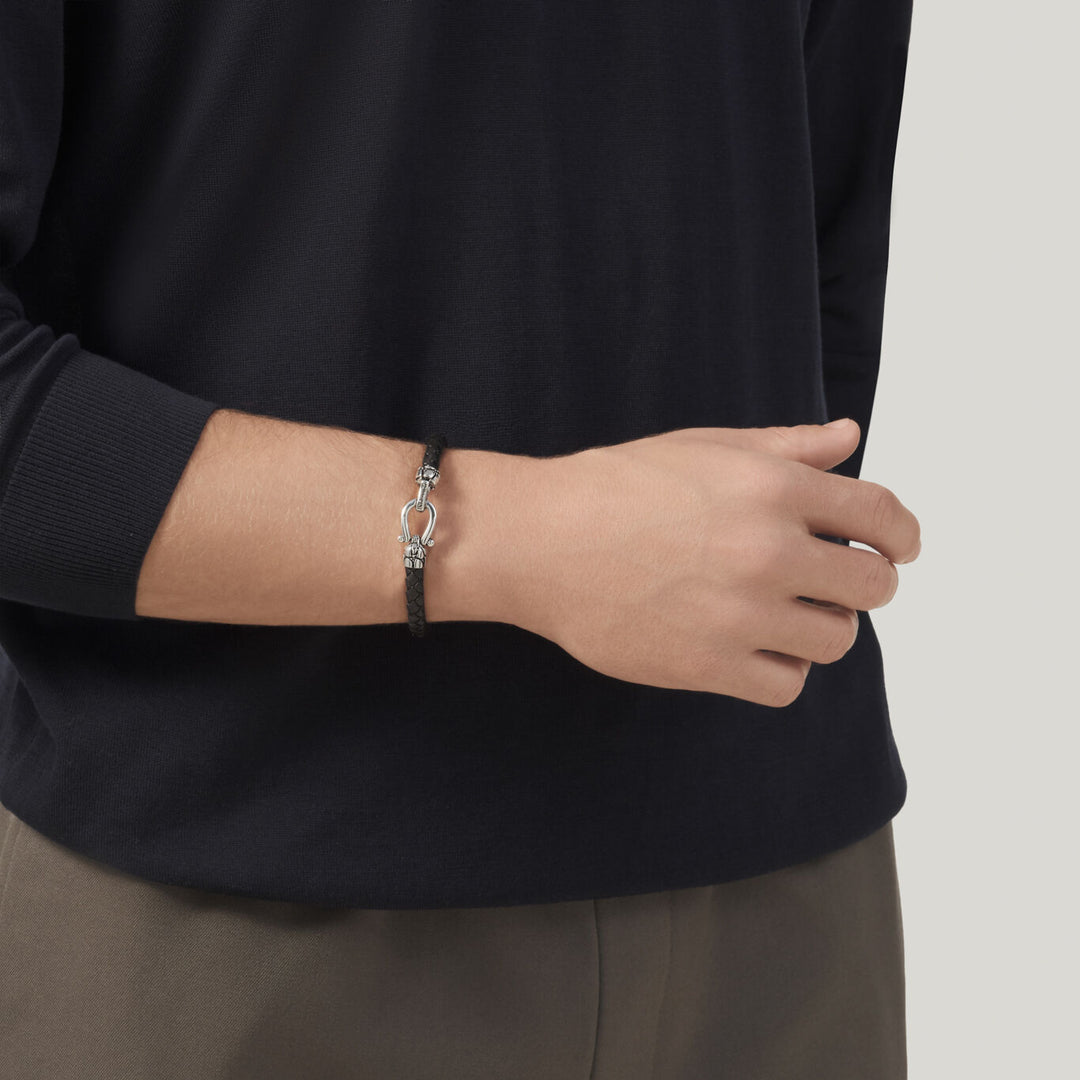 Giovanni Raspini croco leather bracelet 925 silver and leather bracelet 12568