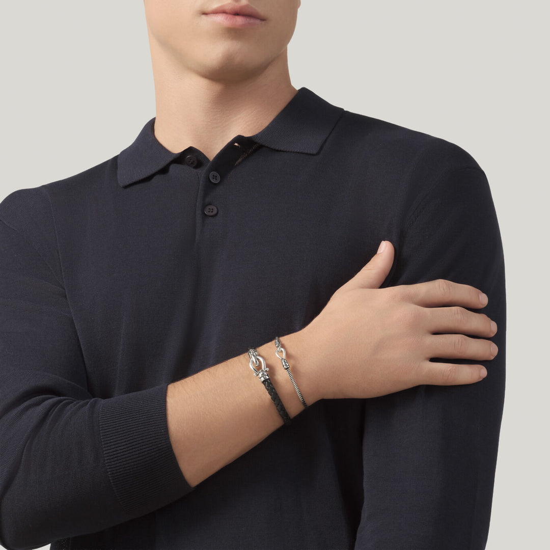 Giovanni Raspini croco leather bracelet 925 silver and leather bracelet 12568