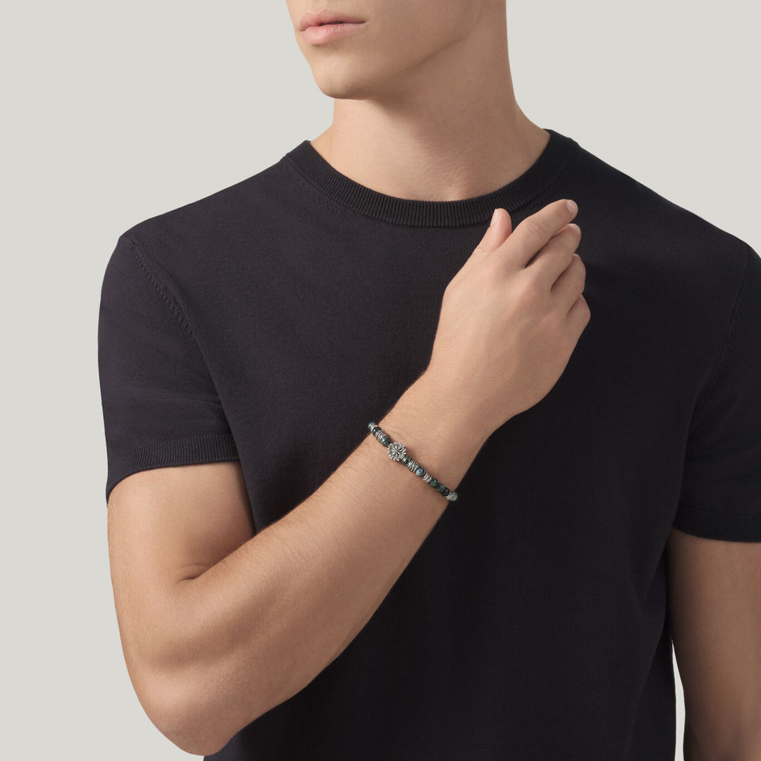 Giovanni Raspini Armband Windrose grüner Jaspis Armband aus 925er Silber und grüner Jaspis 12570