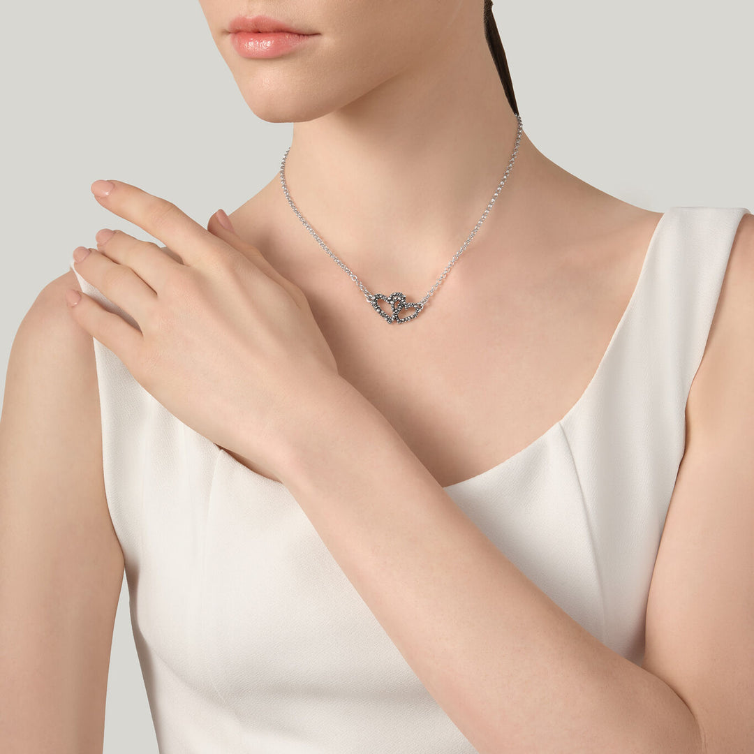 Giovanni Raspini ketting met dubbel hart 925 zilveren ketting 12610