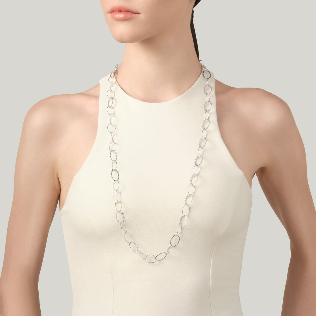 Giovanni Raspini alternating link necklace 925 Silver Necklace 12620