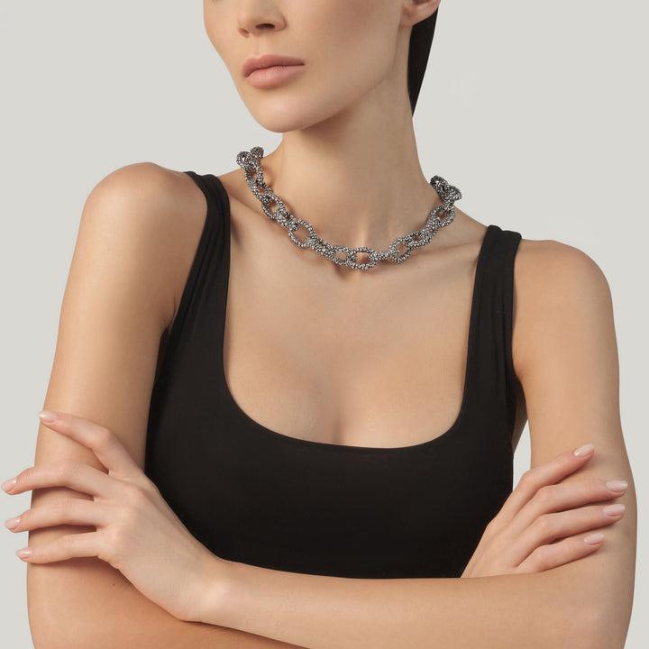 Giovanni Raspini Grand Perlage ketting - 925 zilveren ketting - 12691
