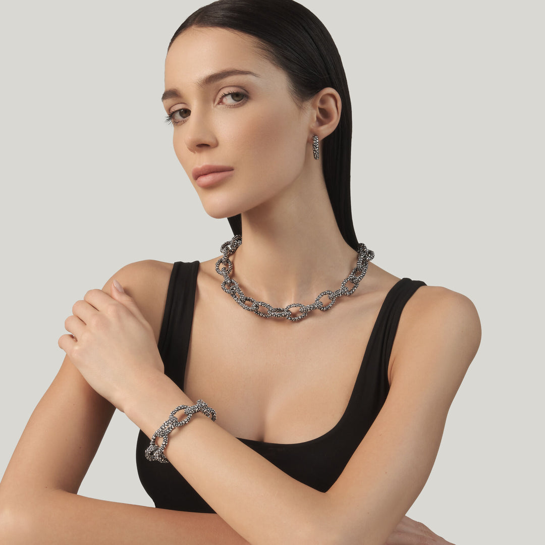 Giovanni Raspini Grand Perlage ketting - 925 zilveren ketting - 12691