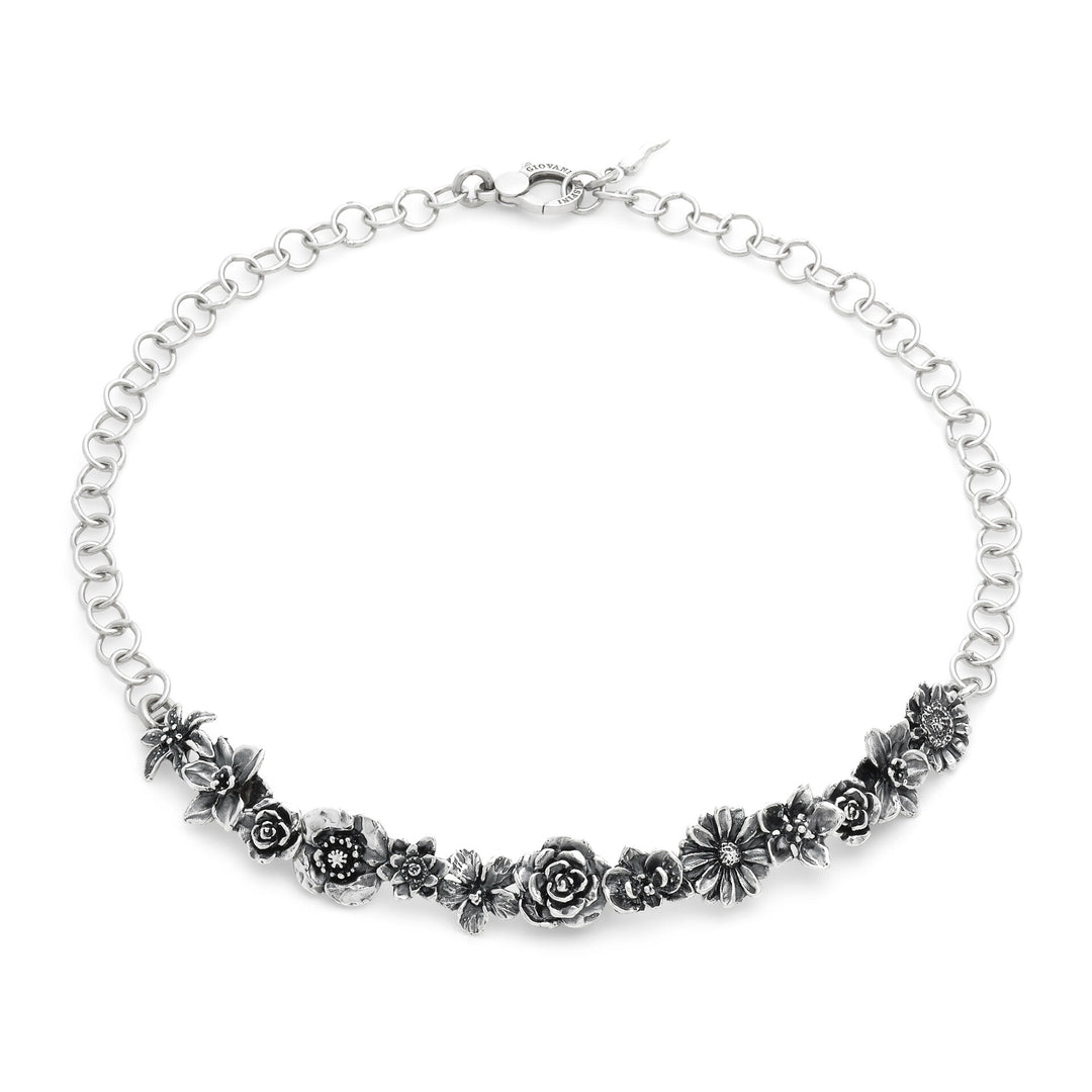 Giovanni Raspini Bouquet Necklace - 925 Silver Necklace - 12696