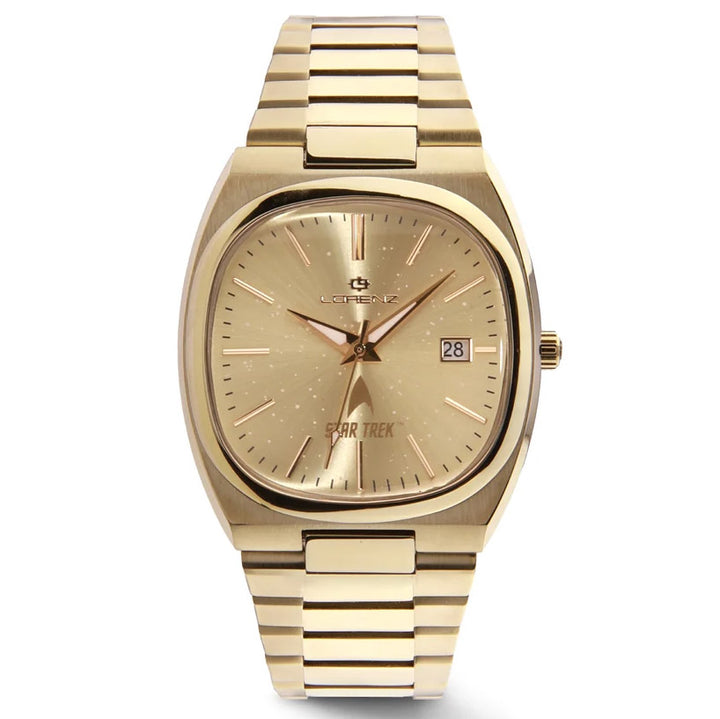Lorenz STAR TREK Command Uhr 40x36 mm grüner Quarzstahl, goldfarbenes PVD-Finish 030287KK