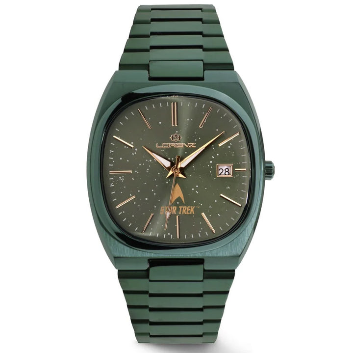 Lorenz STAR TREK Klingon horloge 40x36 mm groen kwartsstaal groene PVD-afwerking 030287KL
