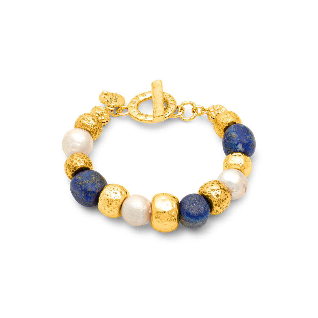 Giovanni Raspini Blue Nomad-armband verguld brons N0031