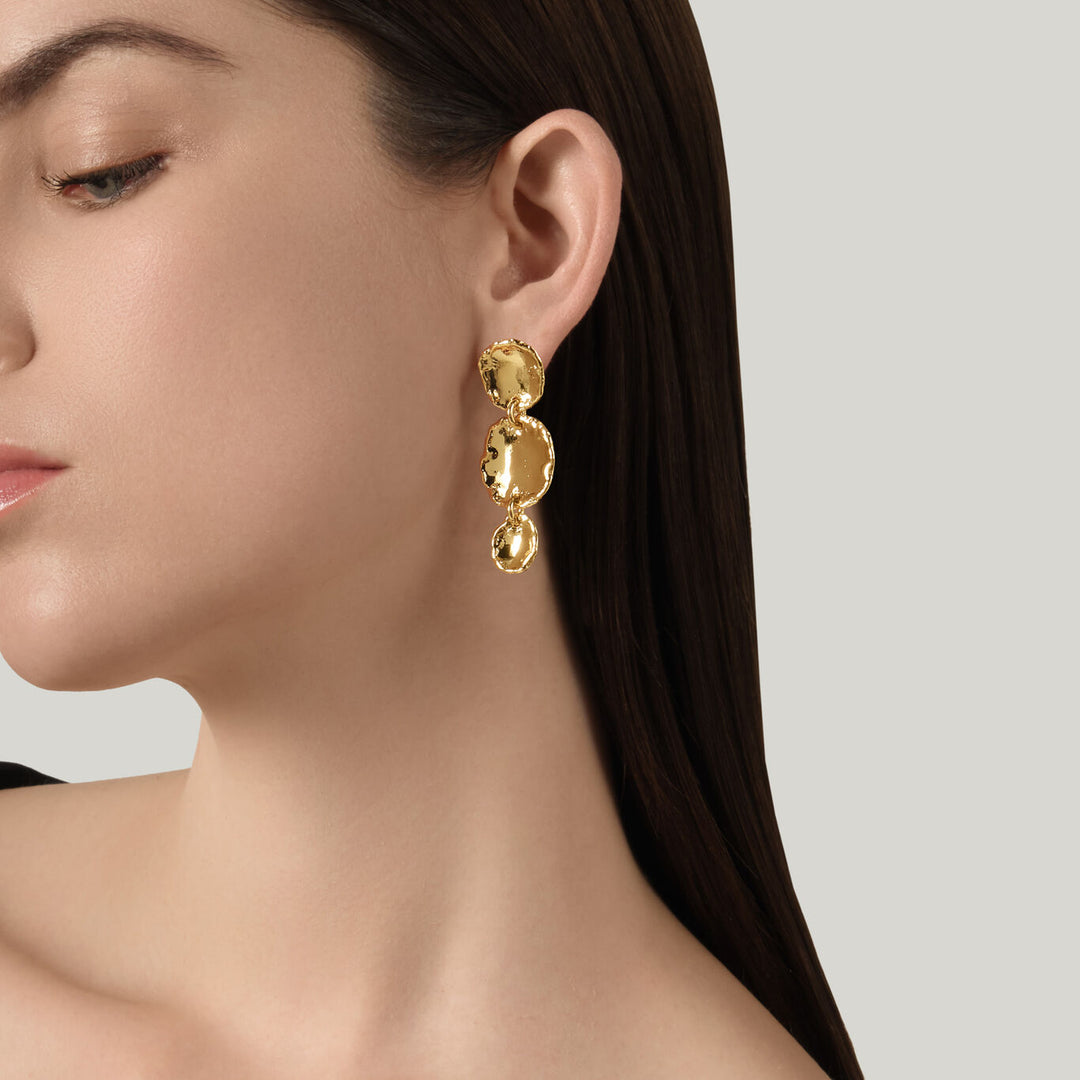 Giovanni Raspini yuma waterfall earrings 18 kt gold plated earrings N0037