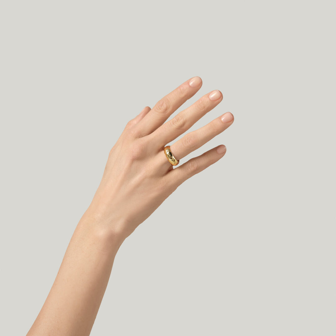 Giovanni Raspini sand ring 18 kt gold plated ring N0046