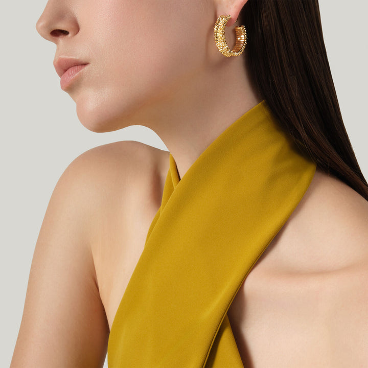 Giovanni Raspini large olivia earrings 18 kt gold plated earrings N0055