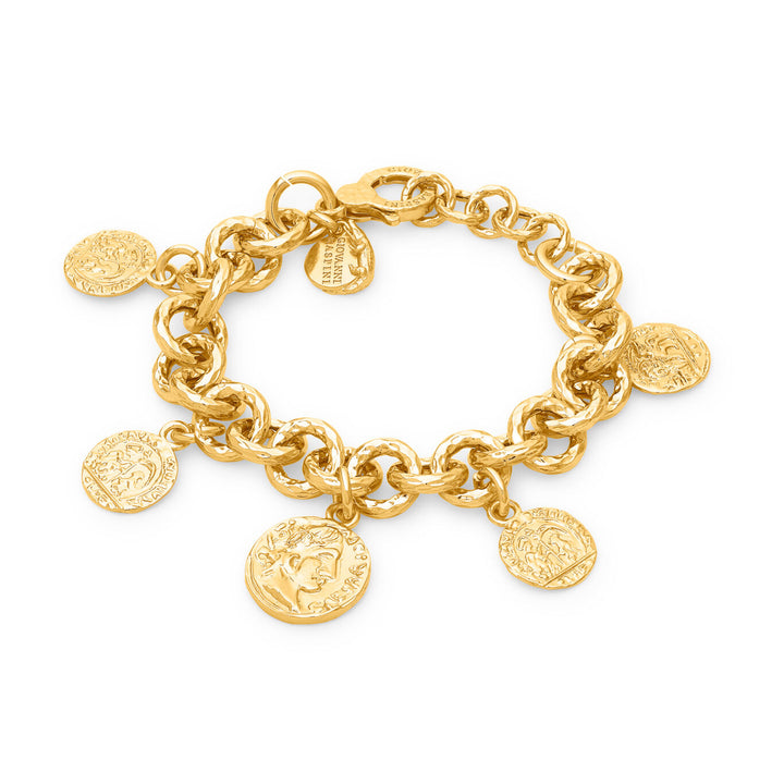 Giovanni Raspini pueblo coin bracelet 18 kt gold plated bracelet N0069