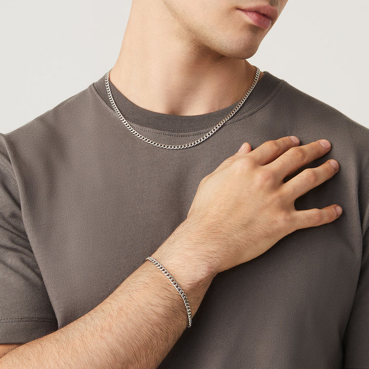 Giovanni Raspini curb set Necklace and bracelet in 925 Silver X01598