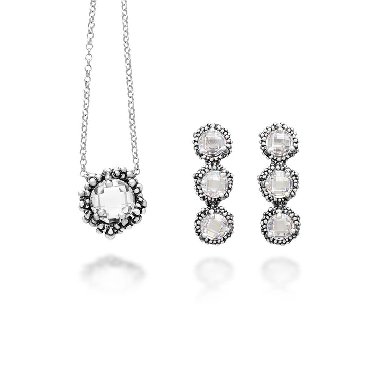 Giovanni Raspini Set Glanz Halskette und Ohrringe aus 925er Silber und Zirkonen X01614
