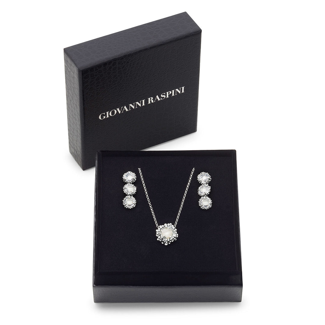 Giovanni Raspini Set Glanz Halskette und Ohrringe aus 925er Silber und Zirkonen X01614