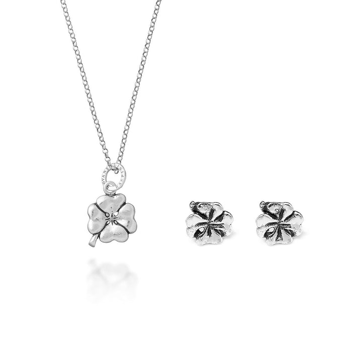 Giovanni Raspini klavertje vier set Ketting en oorbellen in 925 zilver X01615