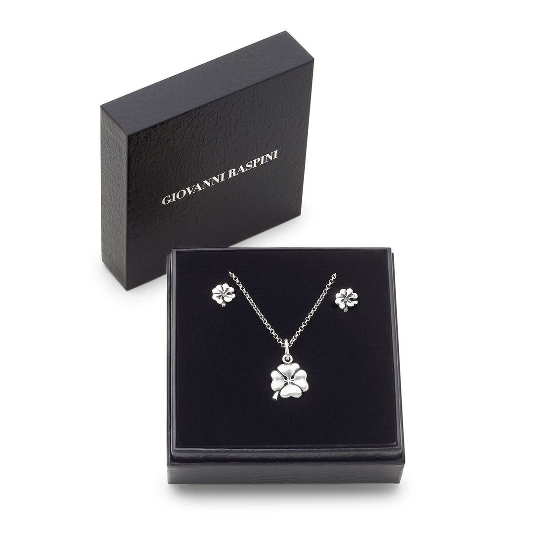 Giovanni Raspini klavertje vier set Ketting en oorbellen in 925 zilver X01615