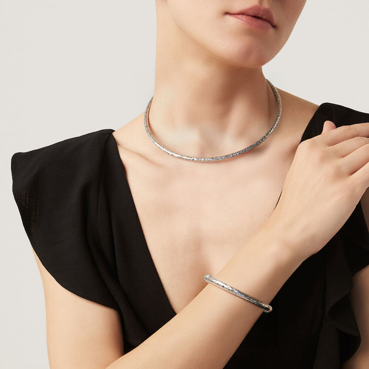 Giovanni Raspini Set Rock Halskette und Armband aus 925er Silber X01616