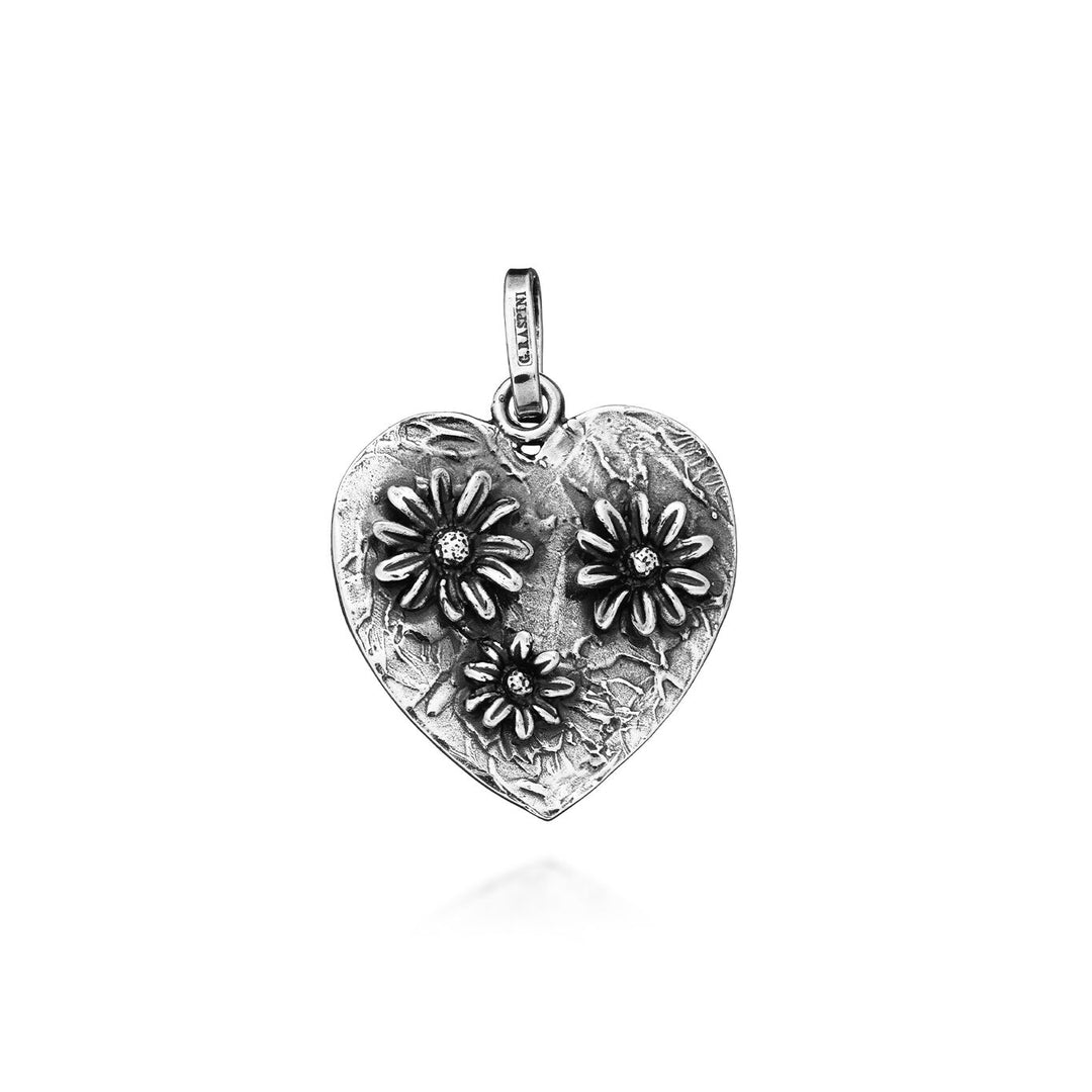 Giovanni Raspini Charm Blumen im Herz Charm aus 925er Silber 08739