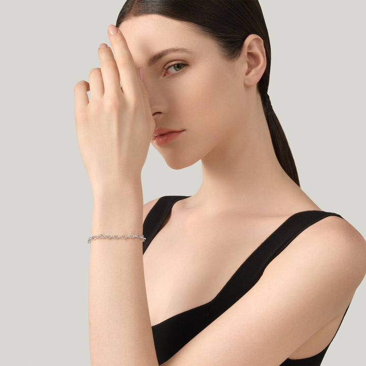 Giovanni Raspini Herzkettenarmband 925 Silber Armband 12619