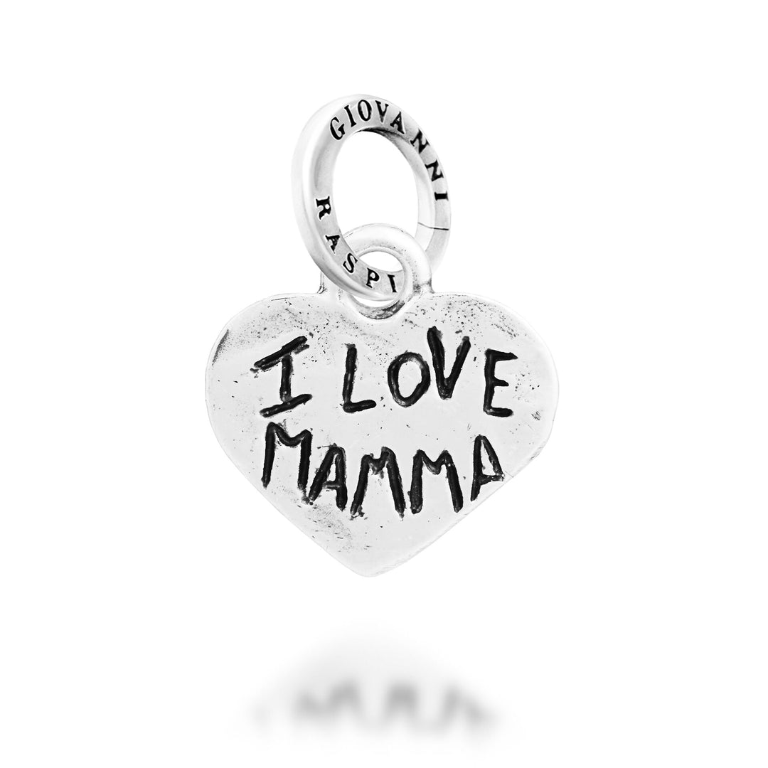 Giovanni Raspini Kleiner Herzanhänger „I Love Mamma“ – Silberanhänger – 12728