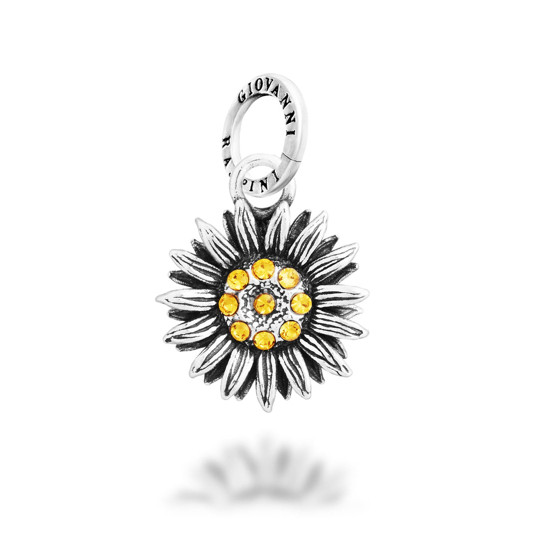 Giovanni Raspini Kristall-Gänseblümchen-Charm – Silber- und Zirkon-Charm – 12746