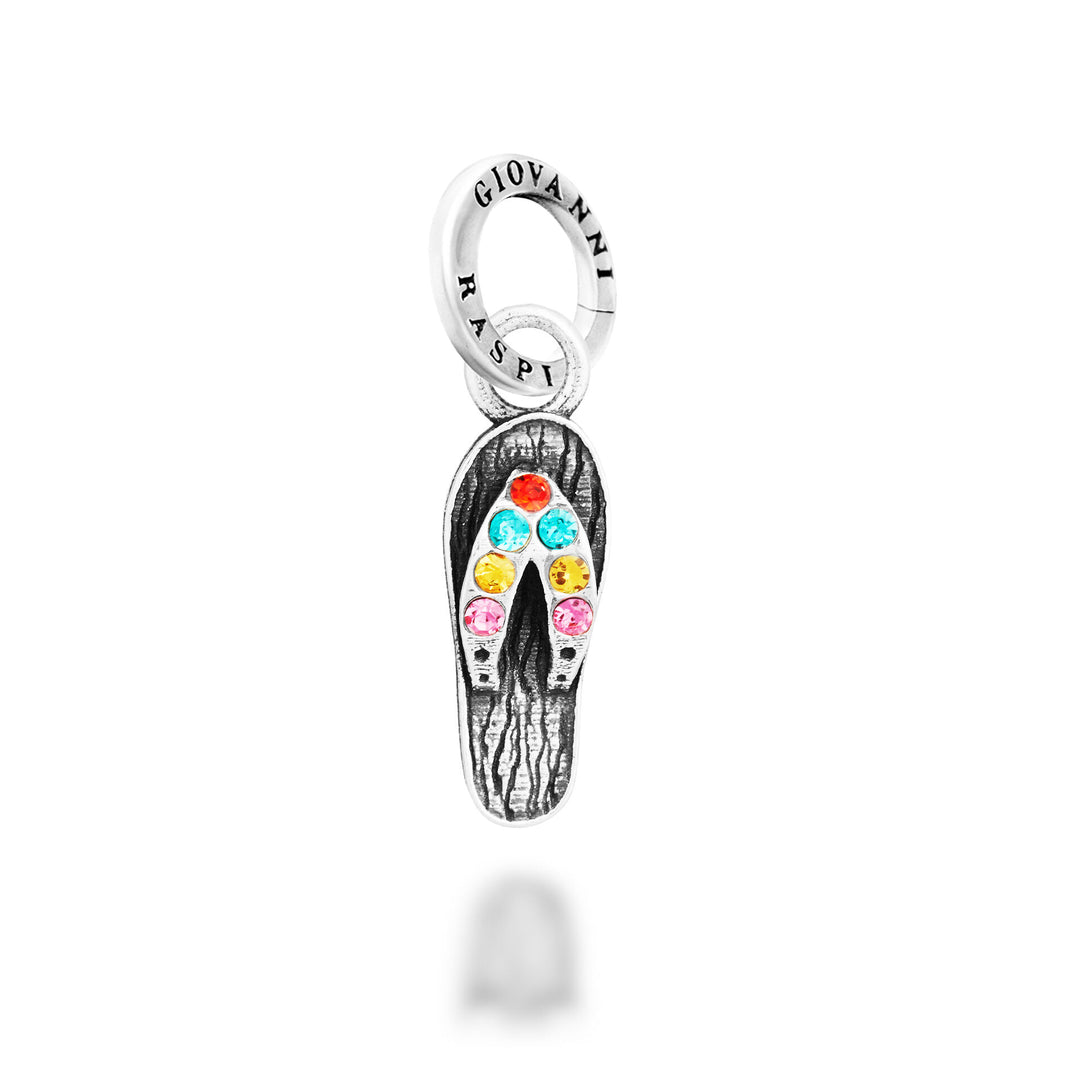 Giovanni Raspini Crystal Slipper Charm - Silver and zircon charm - 12748