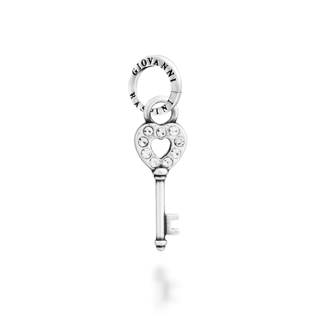 Giovanni Raspini Crystal Key Charm - Silver and zircon charm - 12752