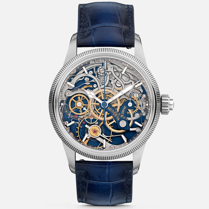 Montblanc horloge 1858 The Unveiled Minerva Chronograph Limited Edition - 100 stuks 43 mm skelet handmatig staal 133296