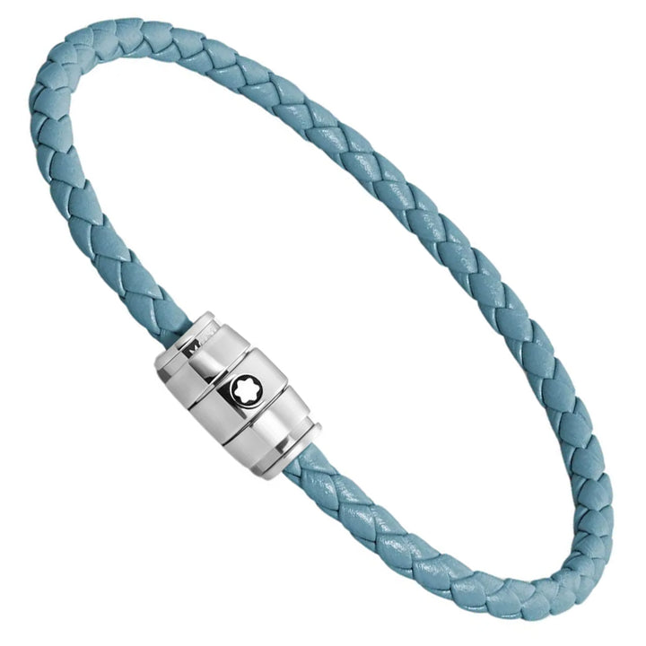 Montblanc 3-Ring-Stahlarmband und Meisterstück Blue Fumè-Leder, Größe M 13429363