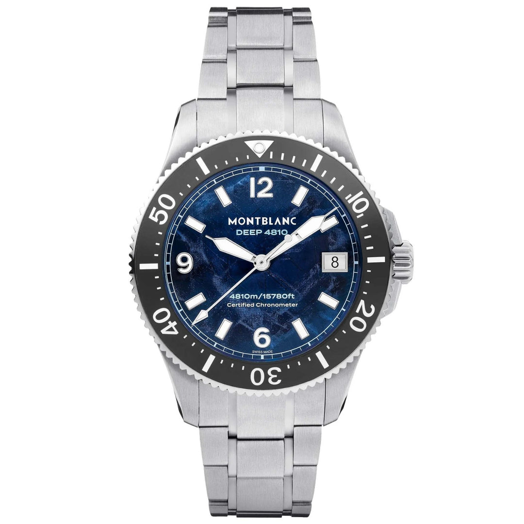 Montblanc watch Iced Sea 0 Oxygen Deep 4810 43mm blue automatic titanium 135634