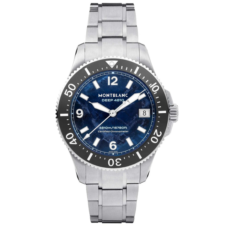 Montblanc watch Iced Sea 0 Oxygen Deep 4810 43mm blue automatic titanium 135634