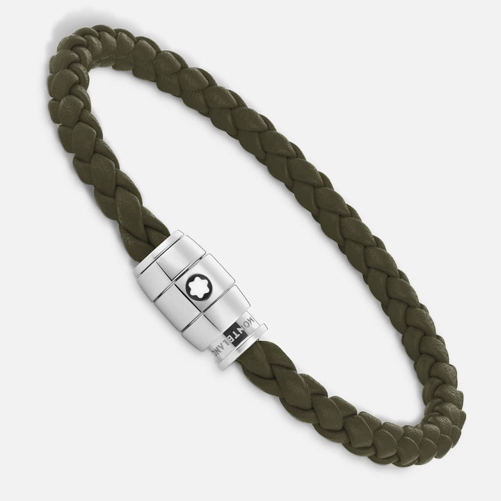 Montblanc 3-Ring-Stahlarmband und Meisterstück Kaki-Leder, Größe L 13600568