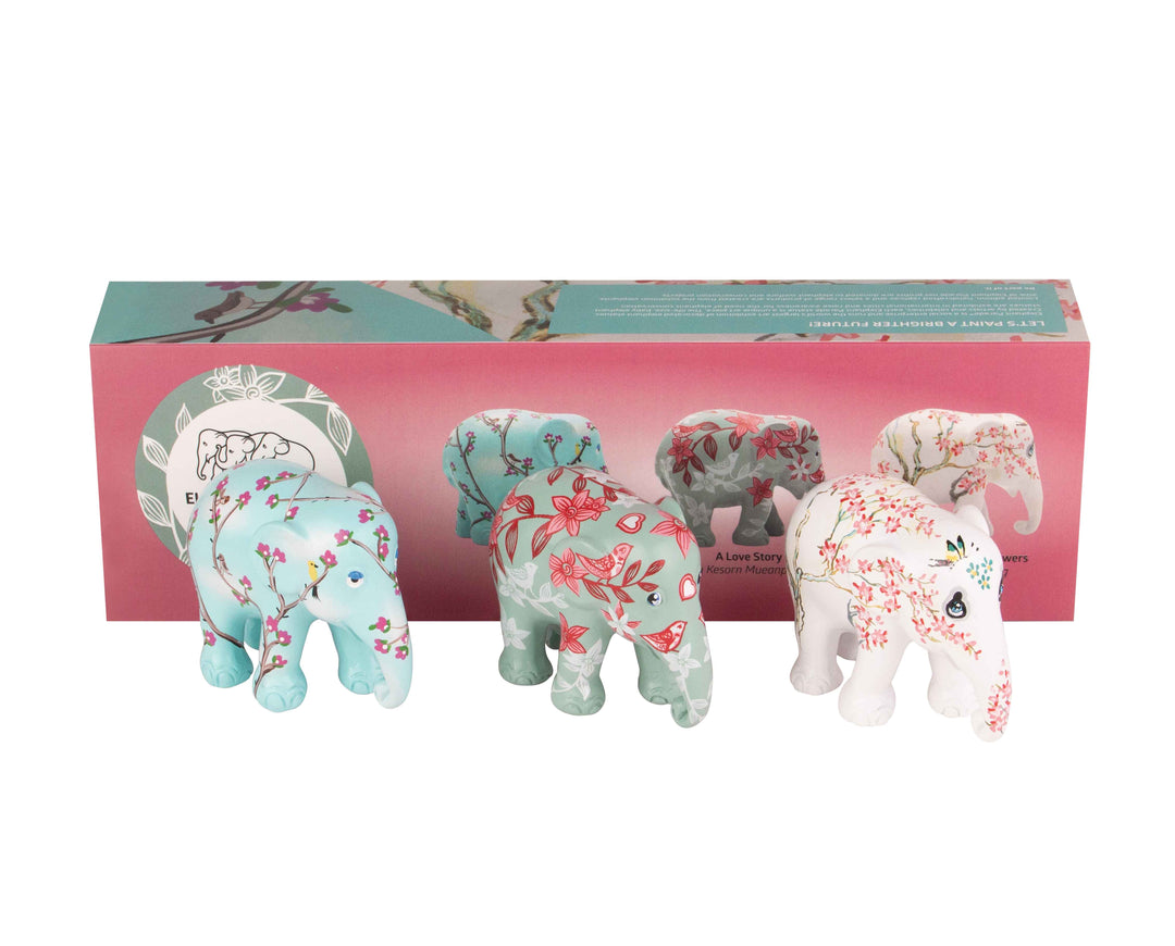 Elephant Parade Multipack Elefanten The Beauty of Blossom – Blossom &amp; Birds + A Love Story + One Hundred Flowers