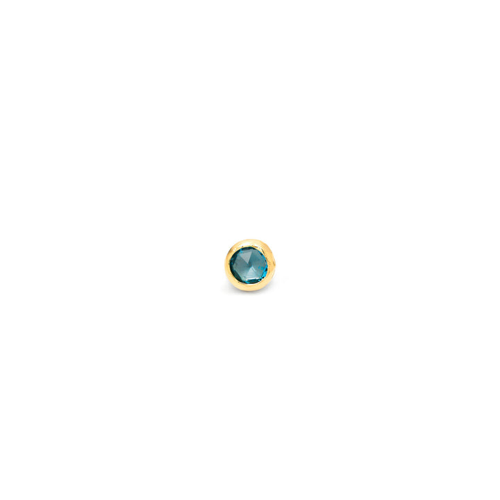 Kleine hellblaue Schleifenohrringe von Giovanni Raspini Ohrringe aus 18 kt vergoldetem Silber und hellblauen Kristallen 12135/1