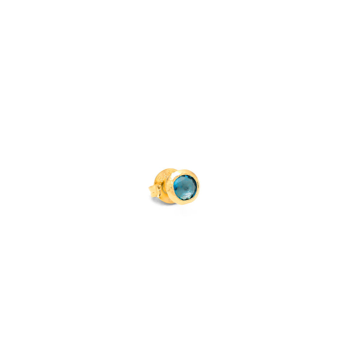 Kleine hellblaue Schleifenohrringe von Giovanni Raspini Ohrringe aus 18 kt vergoldetem Silber und hellblauen Kristallen 12135/1