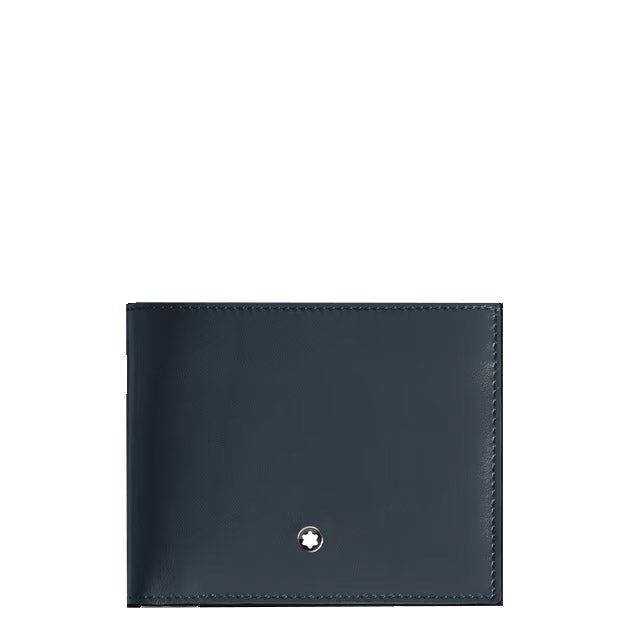 Montblanc 6-Pocket-Geldbörse Leder Meisterstück blauer Samt 220446