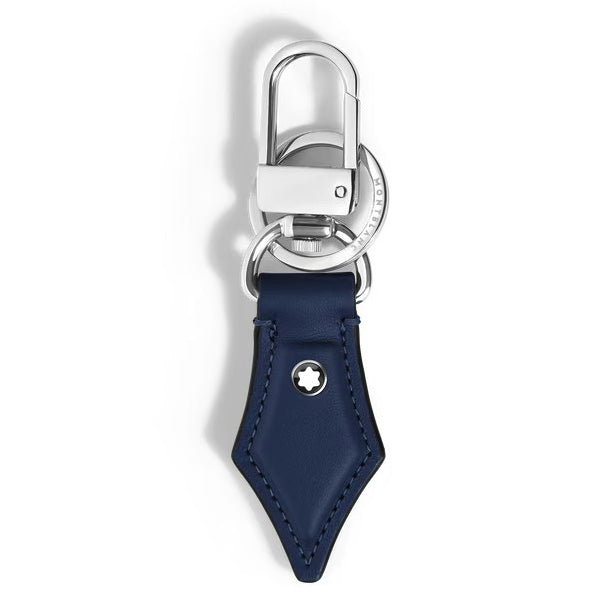 Montblanc federförmiger Schlüsselanhänger aus tintenblauem Sartorial-Leder 221294