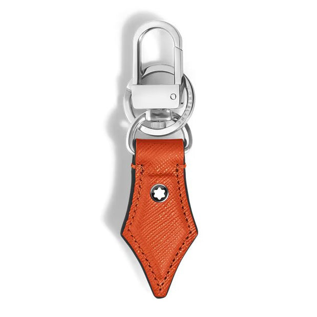Montblanc sleutelhanger in de vorm van een penpunt in Sartorial mandarijnleer 221510