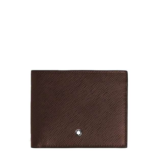 Montblanc portemonnee met 8 zakken in Sartorial leer ebbenhout kleur 223023