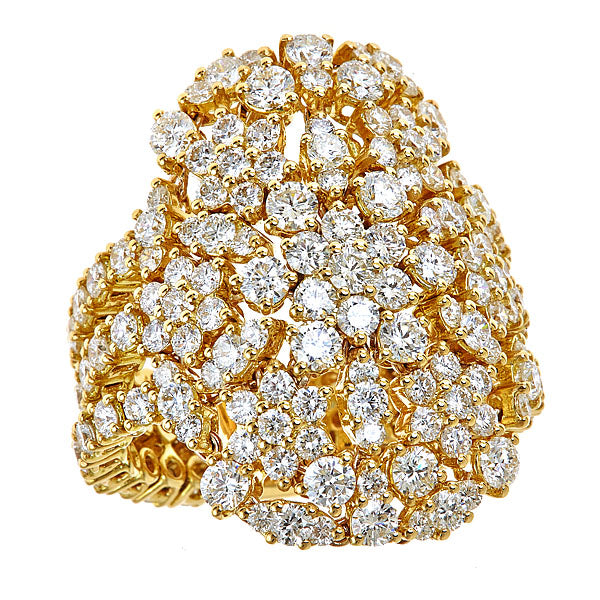 Zydo flexibler Cocktailring mit Diamanten Gelbgold 50013