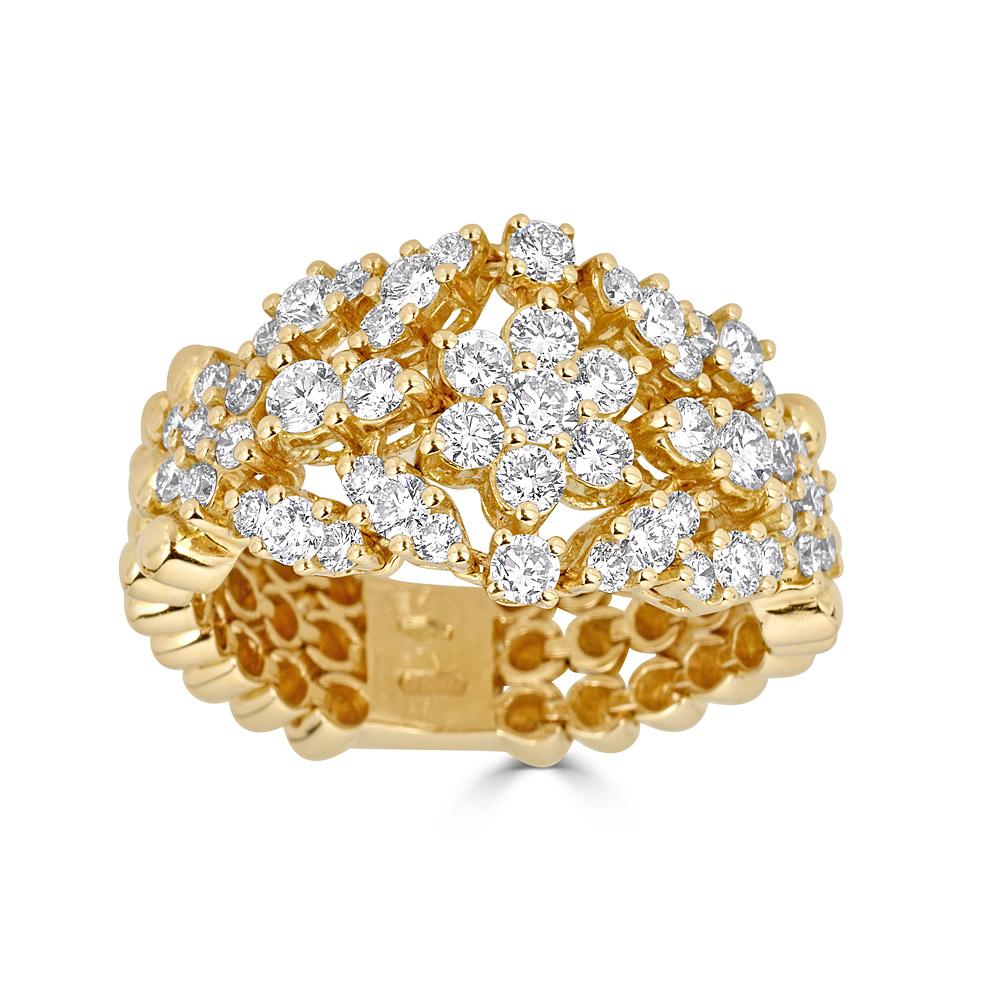 Zydo flexibele cocktailring met diamanten geelgoud 53293