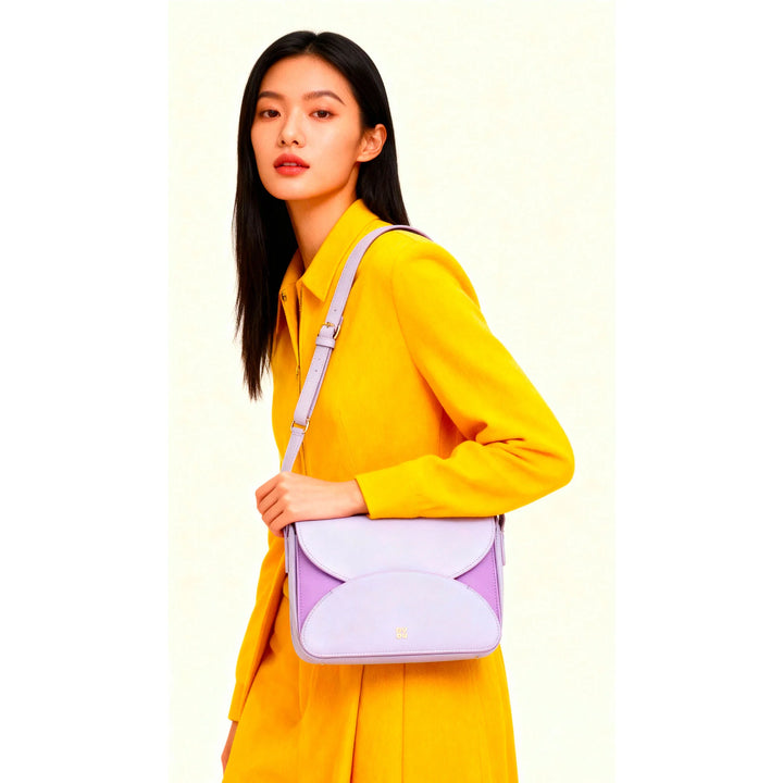 DUDU Damen-Umhängetasche aus Leder mit Umschlagklappe, kleine, elegante und vielseitige Handtasche mit verstellbarem Schultergurt, perfekte Tasche für jeden Anlass